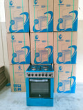 60*55 Euroken  3+1 standing cooker with electric double heater oven ,timer,light and auto ignation