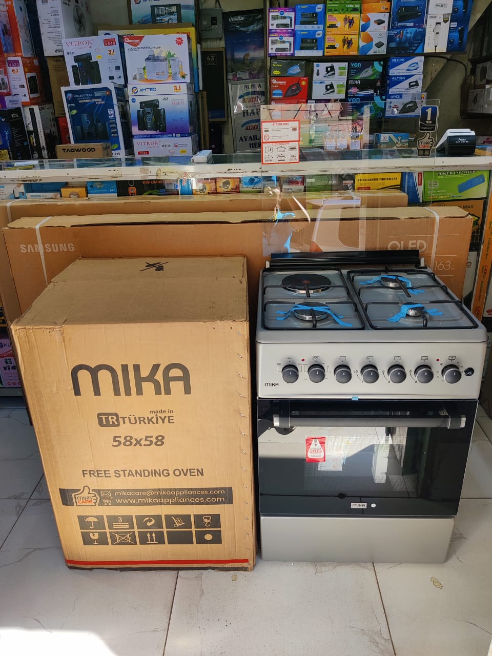 Mika Standing Cooker 3 Gas + 1 Electric, 58cm X58cm MST58U31E3SLEM