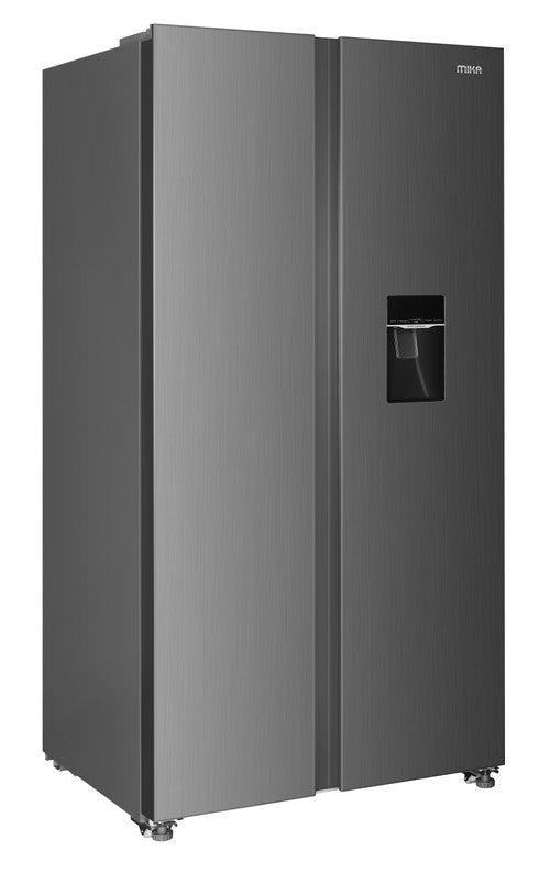 MIKA Fridge, 2 Door Side By Side No Frost, 595L, INVERTER Compressor, Inox Line Brush