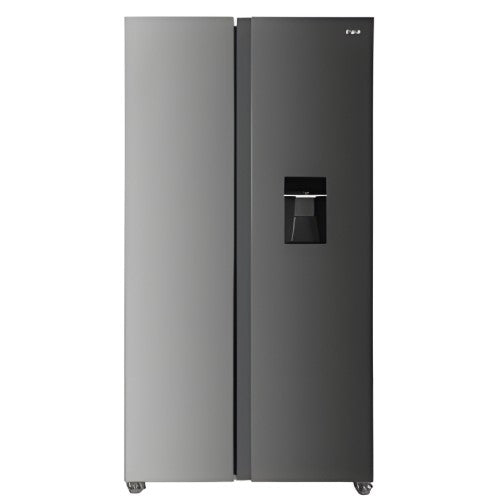 MIKA Fridge, 2 Door Side By Side No Frost, 595L, INVERTER Compressor, Inox Line Brush