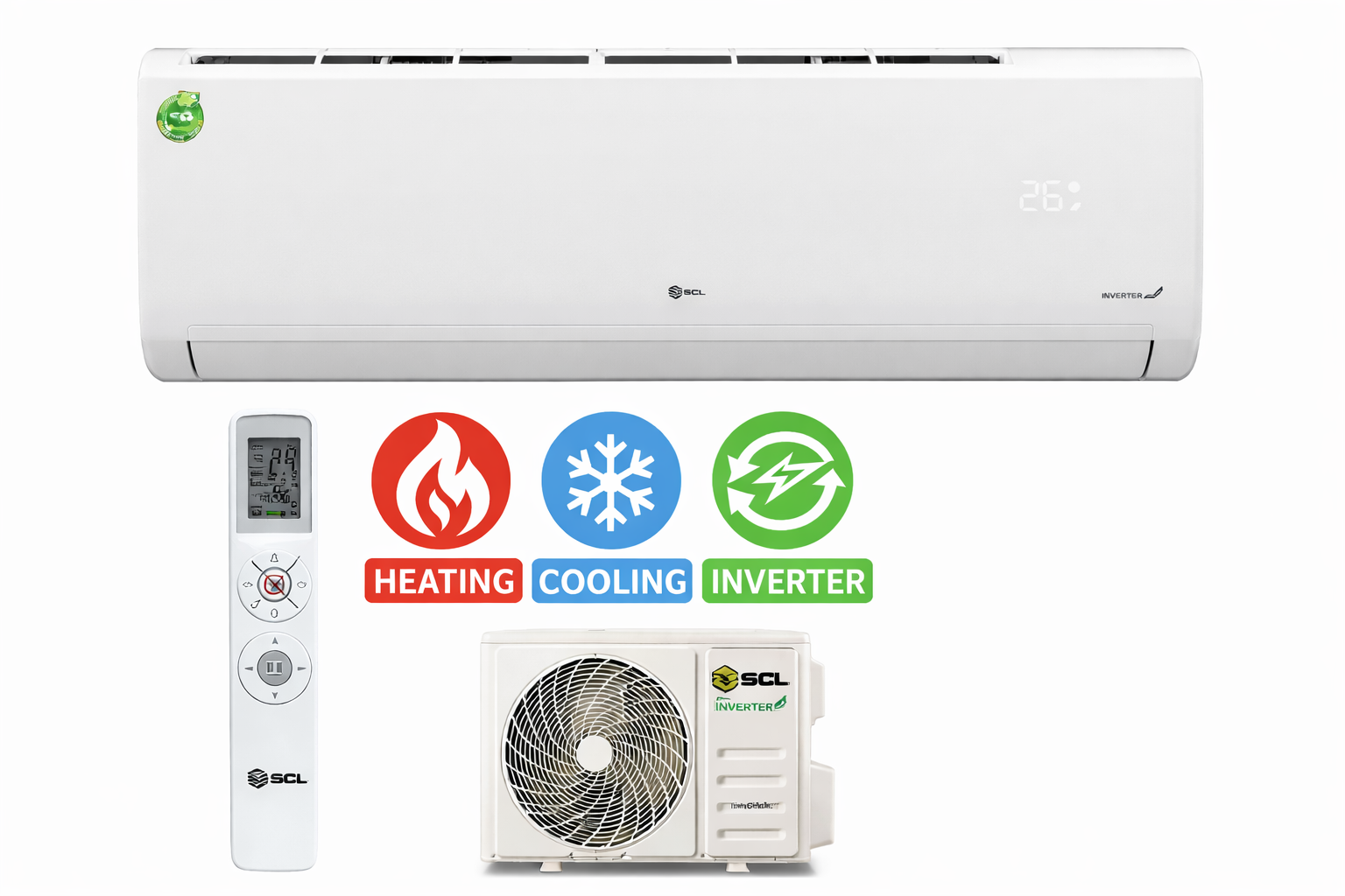 SCL INVERTER WITH HEAT PUMP SPLIT TYPE AIR CONDITIONER: SCL-AC18IN02CH